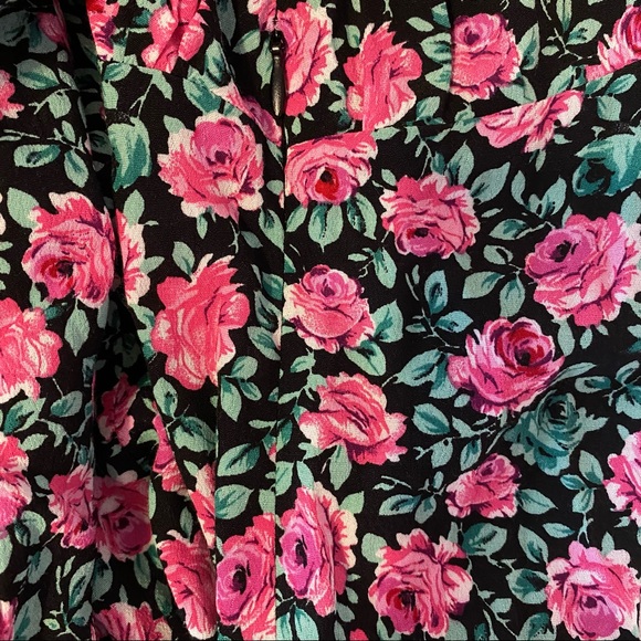 Zara Puff Sleeve Mini Dress Rose Floral Print Bodycon Women’s Size Medium - Picture 13 of 16